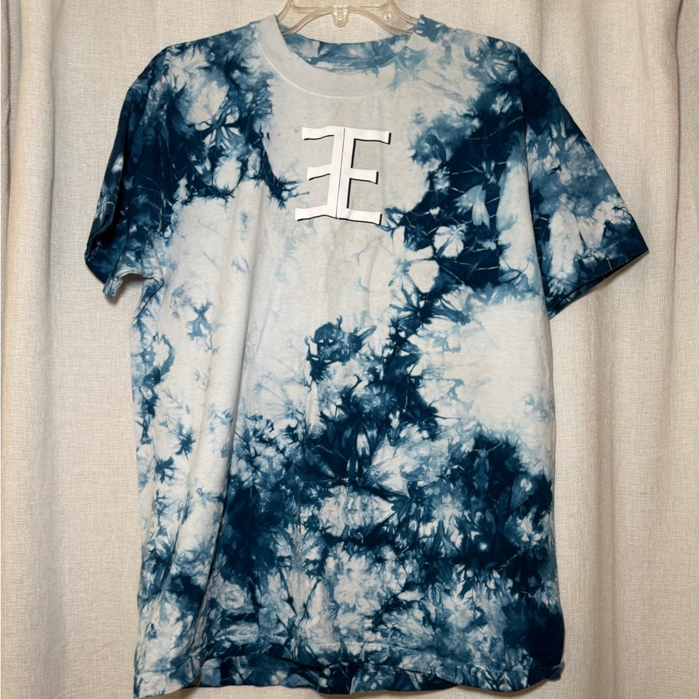 Blue Tie-Dye T-Shirt with Logo
